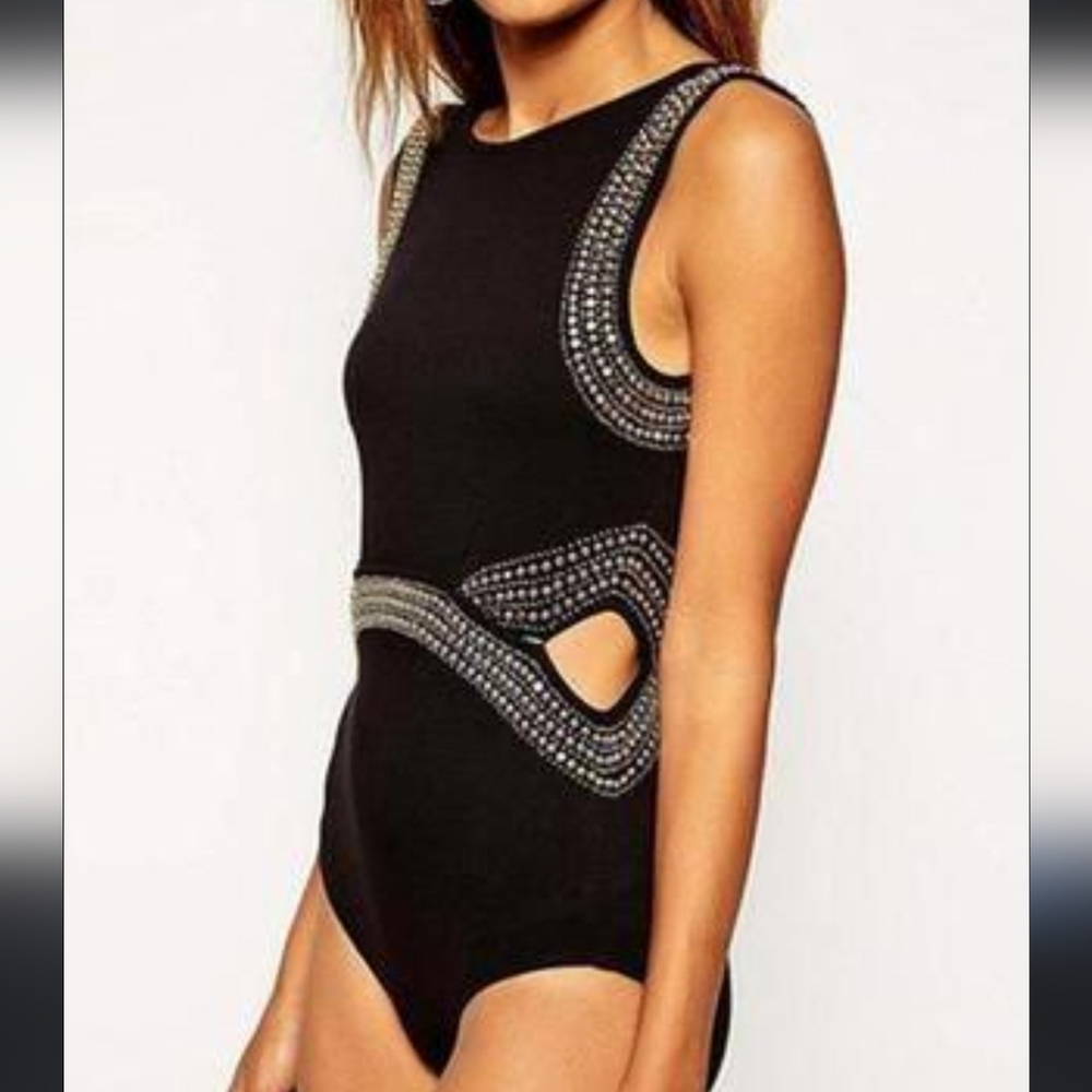 ASOS Black Studded Bodysuit